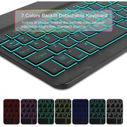 Husa cu tastatura iluminata wireless pentru  iPad 11 2025, iPad 10 2022, rotativa 360, negru