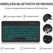 Husa cu tastatura iluminata pentru Samsung Galaxy Tab A9+ Plus 11 inch rotativa 360, negru