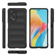 Husa pentru Husa Oppo A58 4G Liquid Silicone, Microfibre Lining, Non-Slip Airbag Design, negru