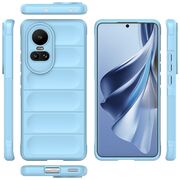 Husa pentru  Oppo Reno 10, Reno 10 Pro Liquid Silicone, Microfibre Lining, Non-Slip Airbag Design, albastru