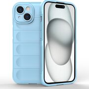 Husa pentru  iPhone 15 Liquid Silicone, Microfibre Lining, Non-Slip Airbag Design, albastru