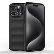 Husa pentru  iPhone 15 Pro Liquid Silicone, Microfibre Lining, Non-Slip Airbag Design, negru