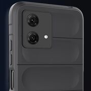 Husa pentru  Motorola Moto G84 Liquid Silicone, Microfibre Lining, Non-Slip Airbag Design, albastru