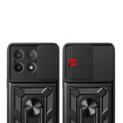 Husa pentru  Xiaomi Poco X6 Pro Ring Armor Kickstand Tough Rugged Cover cu protectie camera, albastru