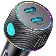 Incarcator masina 2 x USB tip C Fast Charge JoyRoom, 70W, JR-CCN02