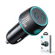 Incarcator masina 2 x USB tip C Fast Charge JoyRoom, 70W, JR-CCN02
