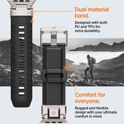 Curea Apple Watch 1/2/3/4/5/6/7/8/9/se/se 2/ultra/ultra 2 (42/44/45/49mm) Spigen DuraPro Armor PU, negru