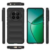 Husa pentru Husa Realme 12+ Plus Liquid Silicone, Microfibre Lining, Non-Slip Airbag Design, negru