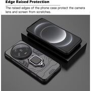 Husa pentru Xiaomi 14 Ultra cu inel Armor Kickstand Tough Rugged Cover, (negru)