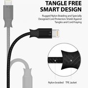 Cablu de date USB la Ligntning 1.2m, Ringke Smart Fish, negru