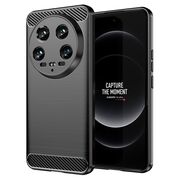 Husa pentru Xiaomi 14 Ultra Liquid Carbon Silicone, negru
