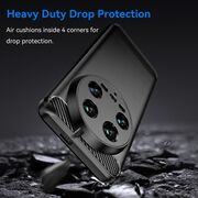 Husa pentru Xiaomi 14 Ultra Liquid Carbon Silicone, negru