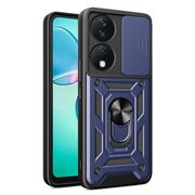 Husa pentru Honor X7b Ring Armor Kickstand Tough Rugged Cover cu protectie camera - blue
