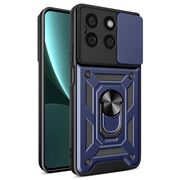 Husa pentru Honor X8b Ring Armor Kickstand Tough Rugged Cover cu protectie camera - blue