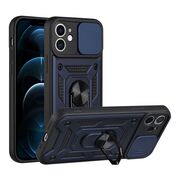 Husa pentru iPhone 11 cu inel Ring Armor Kickstand Tough, protectie camera - blue