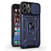 Husa pentru iPhone 11 Pro Max cu inel Ring Armor Kickstand Tough, protectie camera - blue