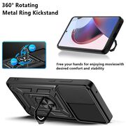 Husa pentru Motorola Edge 30 Ultra cu inel Ring Armor Kickstand Tough Rugged - blue