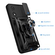 Husa pentru Motorola Moto E13 cu inel Ring Armor Kickstand Tough, protectie camera - blue