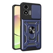 Husa pentru Motorola Moto G04, G24, G24 Power cu inel Ring Armor Kickstand Tough, protectie camera - blue