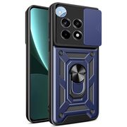 Husa OnePlus 12R cu inel Ring Armor Kickstand Tough Rugged cu protectie camera - blue