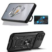 Husa OnePlus 12R cu inel Ring Armor Kickstand Tough Rugged cu protectie camera - blue