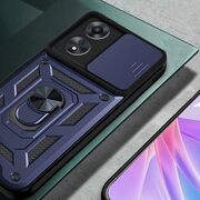 Husa Oppo A78 5G cu inel Ring Armor Kickstand Tough Rugged cu protectie camera - blue