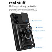 Husa Oppo A78 4G cu inel Ring Armor Kickstand Tough Rugged cu protectie camera - blue