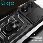 Husa Oppo A78 4G cu inel Ring Armor Kickstand Tough Rugged cu protectie camera - blue