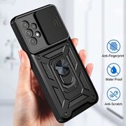 Husa pentru Samsung Galaxy A52 cu inel Ring Armor Kickstand Tough, protectie camera - blue