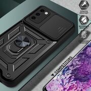 Husa pentru Samsung Galaxy S20 cu inel Ring Armor Kickstand Tough, protectie camera - blue