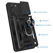 Husa pentru Samsung Galaxy S22 cu inel Ring Armor Kickstand Tough, protectie camera - blue