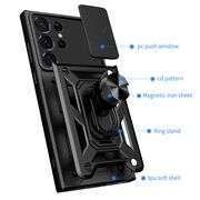 Husa pentru Samsung Galaxy S22 Ultra cu inel Ring Armor Kickstand Tough, protectie camera - blue