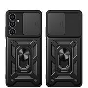 Husa pentru  Samsung Galaxy S23 FE Ring Armor Kickstand Tough Rugged Cover cu protectie camera, albastru