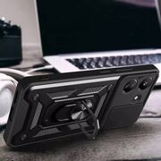 Husa pentru  Xiaomi Redmi 13C 4G Ring Armor Kickstand Tough Rugged Cover cu protectie camera, albastru