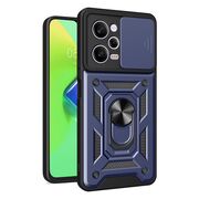 Husa pentru Xiaomi Redmi Note 12 5G sau Poco X5 cu inel Ring Armor Kickstand Tough, protectie camera - blue