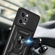 Husa pentru Xiaomi Redmi Note 12 5G sau Poco X5 cu inel Ring Armor Kickstand Tough, protectie camera - blue