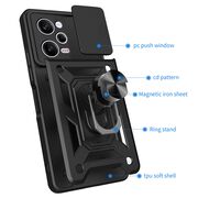 Husa pentru Xiaomi Redmi Note 12 5G sau Poco X5 cu inel Ring Armor Kickstand Tough, protectie camera - blue