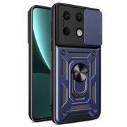 Husa pentru  Xiaomi Redmi Note 13 5G Ring Armor Kickstand Tough Rugged Cover cu protectie camera, albastru