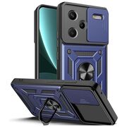 Husa pentru  Xiaomi Redmi Note 13 Pro+ Plus 5G Ring Armor Kickstand Tough Rugged Cover cu protectie camera, albastru
