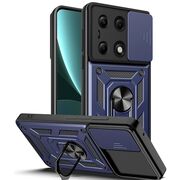 Husa pentru  Xiaomi Redmi Note 13 Pro 5G Ring Armor Kickstand Tough Rugged Cover cu protectie camera, albastru