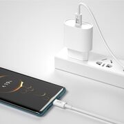 Cablu fast charge PD 40W de la USB-C la USB-C, lungime 1m, 2A, alb
