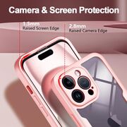 Pachet 360: Husa cu folie integrata pentru iPhone 15 Pro Cover360 fata spate - roz / transparent