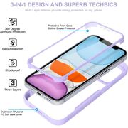 Pachet 360: Husa cu folie integrata pentru iPhone 13 Cover360 fata spate - mov / transparent