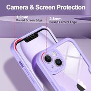 Pachet 360: Husa cu folie integrata pentru iPhone 13 Cover360 fata spate - mov / transparent