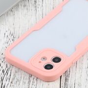 Pachet 360: Husa cu folie integrata pentru iPhone 12 Cover360 fata spate - roz / transparent