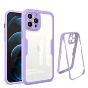 Pachet 360: Husa cu folie integrata pentru iPhone 14 Pro Cover360 fata spate - mov