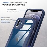Pachet 360: Husa cu folie integrata pentru iPhone 11 Cover360 fata spate - albastru / transparent