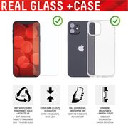 [Folie sticla + husa] premium iPhone 14 Displex Real Glass 10H cu aplicator, transparenta