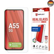 [Folie sticla + husa] premium Samsung Galaxy A55 5G Displex Real Glass 10H cu aplicator, transparenta