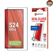 [Folie sticla + husa] premium Samsung Galaxy S24 Ultra Displex Real Glass 3D cu aplicator 10H - extremely hard & scratch-resistant, transparenta
